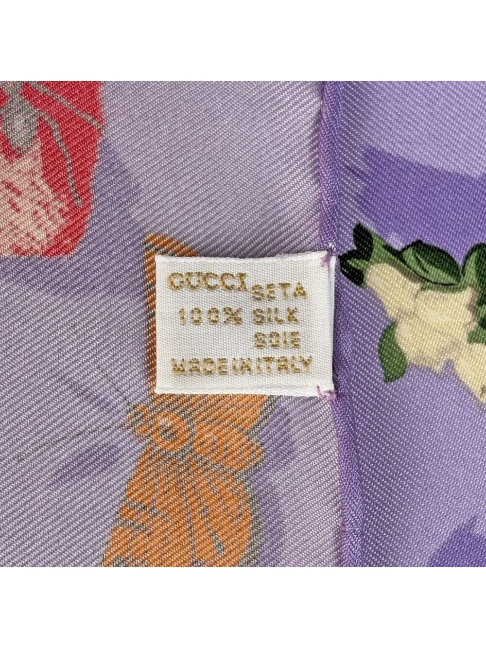 Gucci Scarf Silk Purple Multicolor
